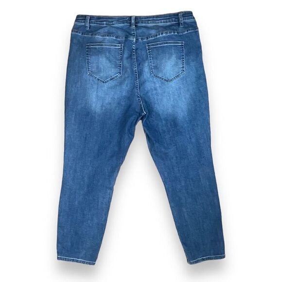 CeCe Plus Sized High Waist Frill Pocket Straight Leg Jeans Sz 20 W - Picture 6 of 12